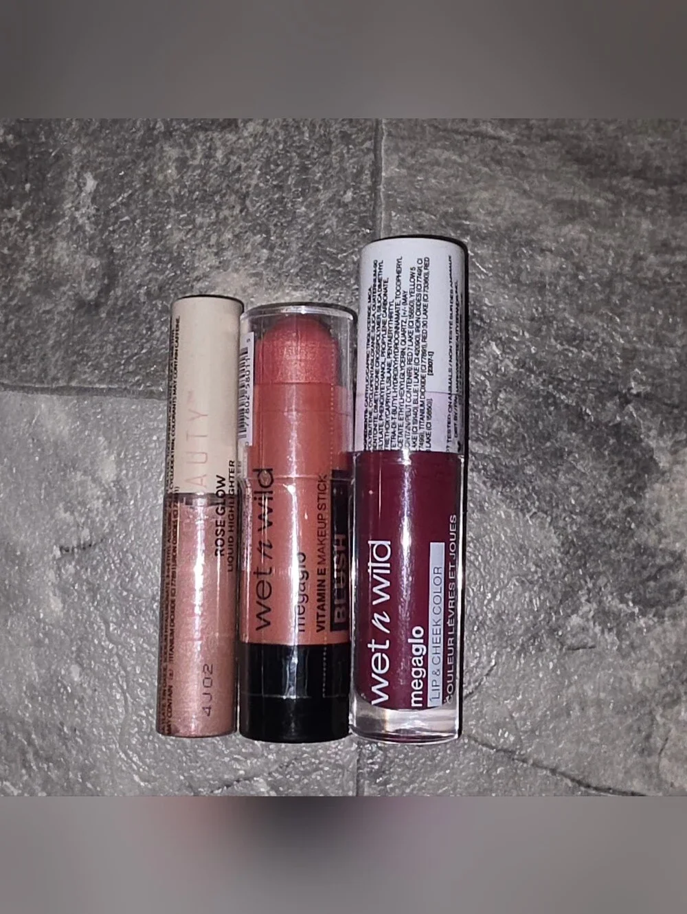 Wet n Wild Megaglo & Lip Color Set - Berry True, Peach Bums & Rose Glow BNIB